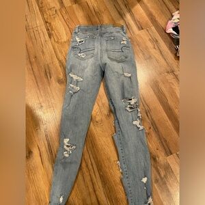 American Eagle High rise skinny ripped jeans